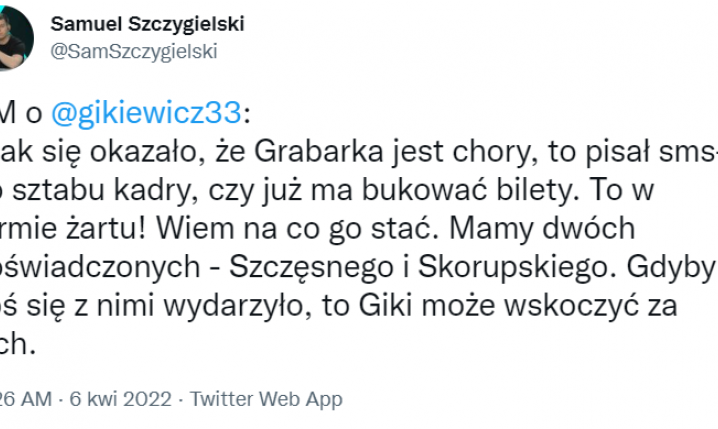 Żart Michniewicza na temat zachowania Gikiewicza po kontuzji Grabary xD